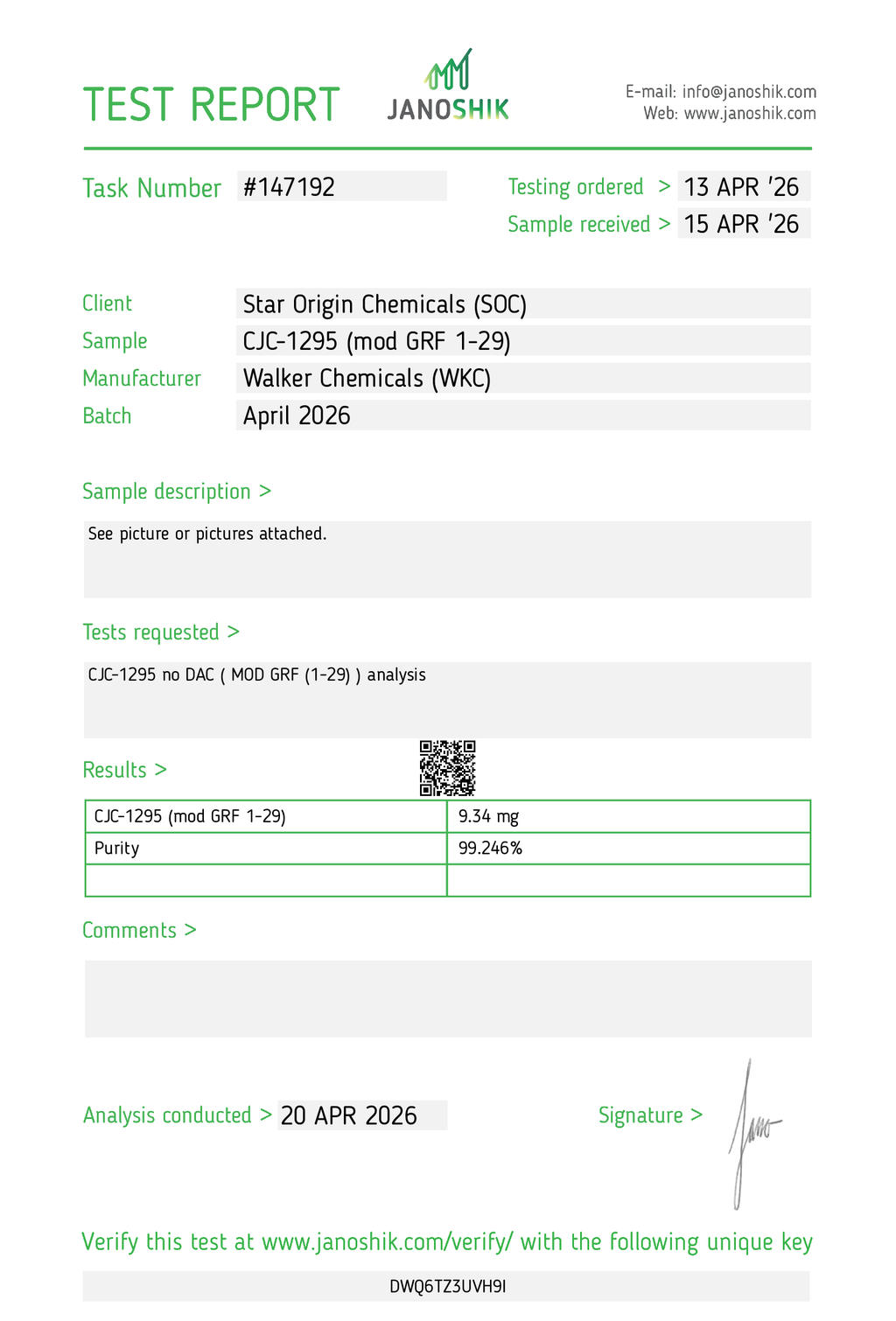CJC-1295 no DAC - 10mg x 10 Vials