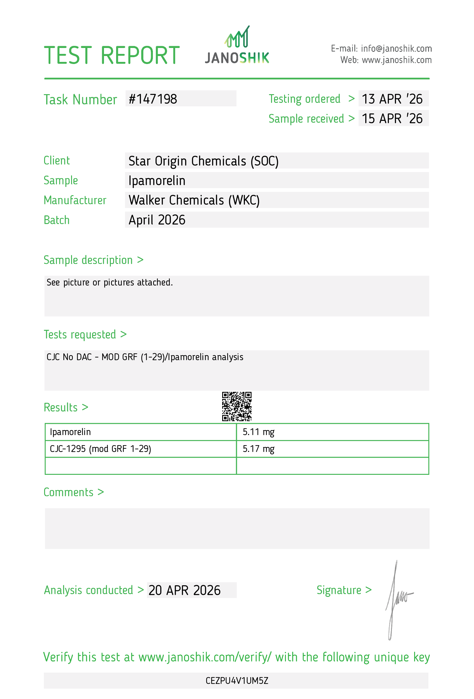 CJC-1295 (no DAC) & IPA Blend - 10mg x 10 Vials